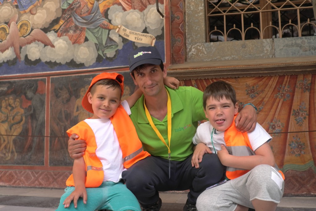 Children and animator in Rila Monastery | Lucky Kids